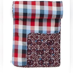 Vera Bradley Cotton Reversible Table Runner, USA Patriotic Plaid, One Size